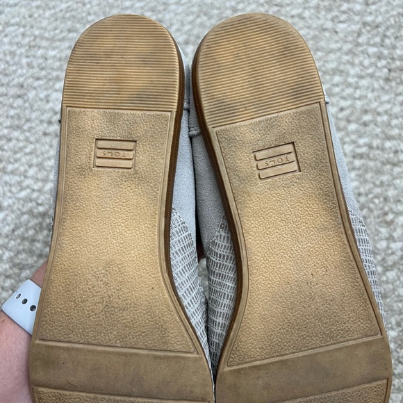 TOMS Womens Size 9W Jutti Ballerina Gray Shoes Flat Pointed Toe Slip-On - Picture 5 of 9